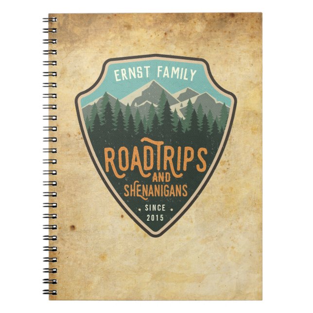 Roadtrips och shenanigans Travel Journal Anteckningsbok (Framsidan)