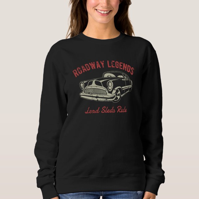 Roadway Legends Lead Sleds Rule Classic Car Retro T Shirt (Framsida)