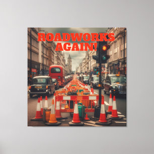 Roadworks i London Canvastryck