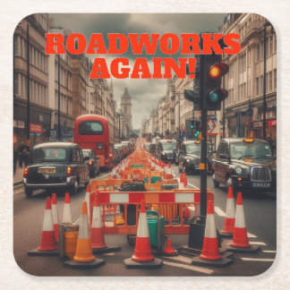 Roadworks i London Underlägg Papper Kvadrat