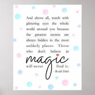 Roald Dahl Quote Poster