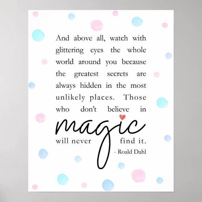 Roald Dahl Quote Poster (Framsidan)
