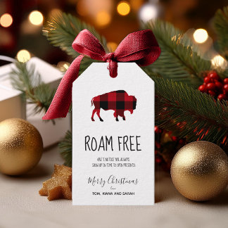 Roam Free Buffalo Black and Red Play ID602 Presentetikett