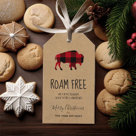 Roam Free Buffalo Black and Red Play/Kraft ID602 Presentetikett