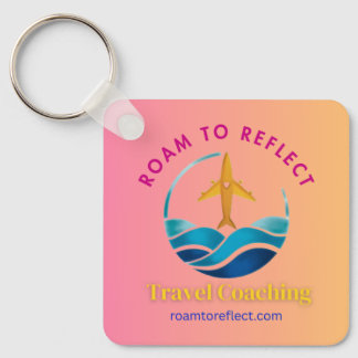Roam to Reflect nyckelring rosa och gul
