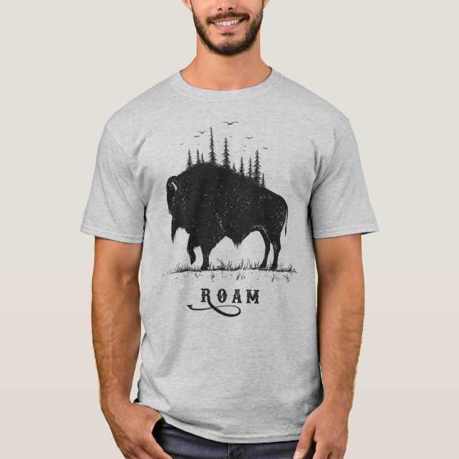 Roaming Buffalo T Shirt (Framsida)