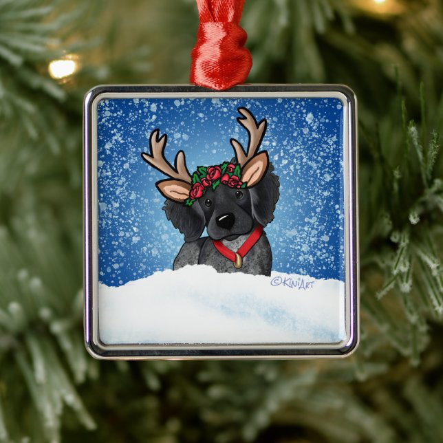 Roan Brittany Reindeer Metall Ornament (Träd)