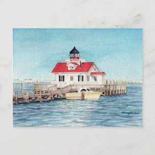 Roanoke Island Lighthouse Postcard Vykort