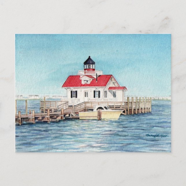 Roanoke Island Lighthouse Postcard Vykort (Framsida)