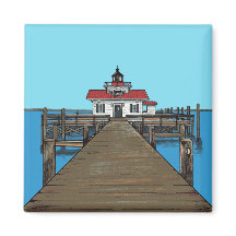Roanoke Marshes Lighthouse-Magnet