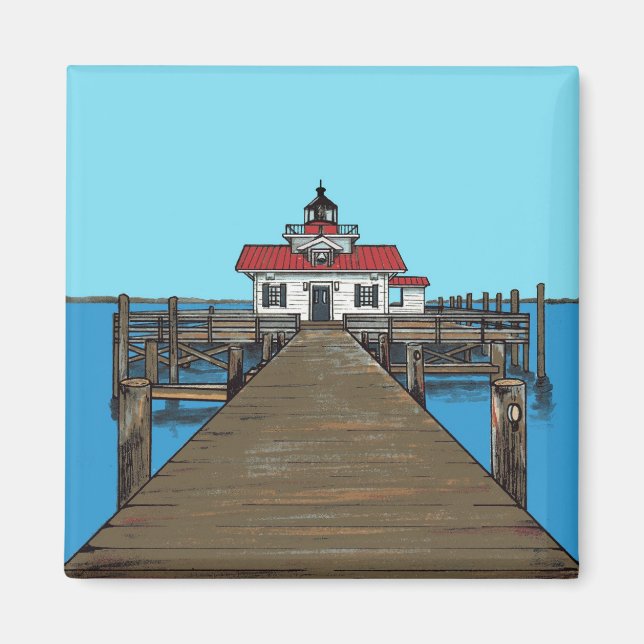 Roanoke Marshes Lighthouse-Magnet Magnet (Framsidan)