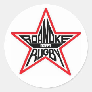 Roanoke Rugby Round Sticker Runt Klistermärke