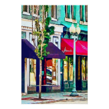 Roanoke VA Street with Restaurant