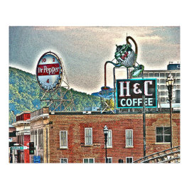 Roanoke VA Virginia Art Print Fototryck