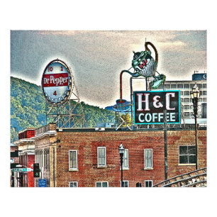Roanoke VA Virginia Art Print Fototryck