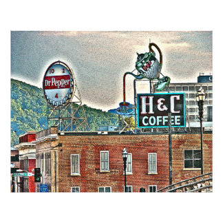 Roanoke VA Virginia Art Print Fototryck