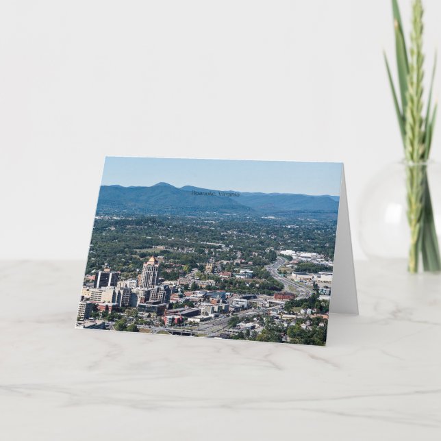 Roanoke, Virginia panorama Kort (Framsida)