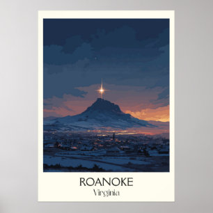 Roanoke Virginia Star Mountain View Poster