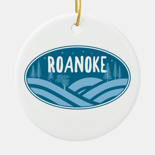 Roanoke Virginia utomhus Julgransprydnad Keramik (Framsidan)