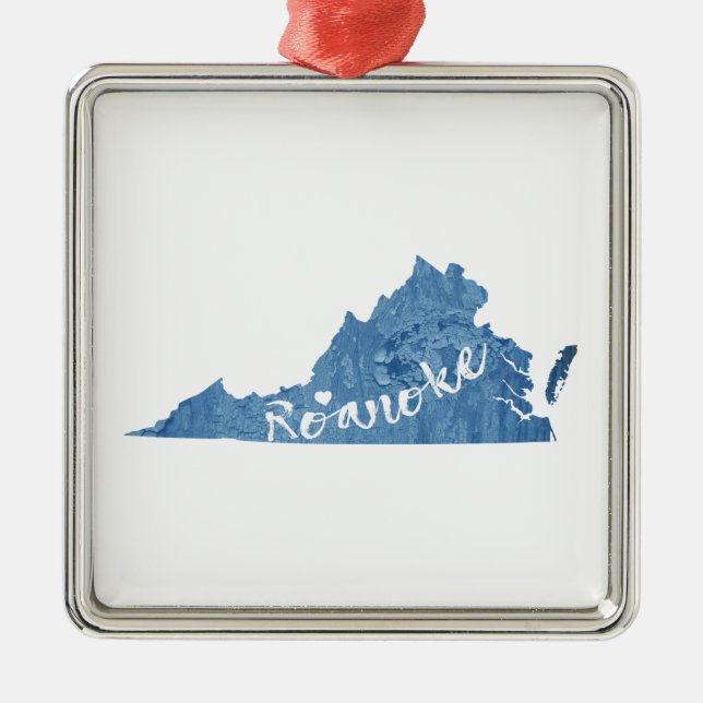 Roanoke Virginia Wood Grain Julgransprydnad Metall (Framsidan)