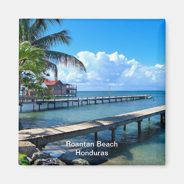 Roantan Beach, Honduras Magnet (Framsidan)