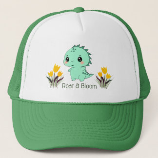 Roar & Bloom Söt Grön Dinosaurie Keps