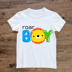 Roar Boy Cute Lejona Safari Jungle Animal Kids T Shirt