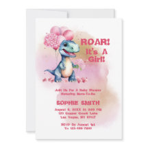 Roar Det är A Girl T-Rex Baby Dinosaur