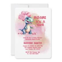 Roar Det är A Girl T-Rex Baby Dinosaur