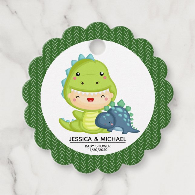 Roar Det är en dinosaur-babyskor Gåvor Etiketter (Framsida)
