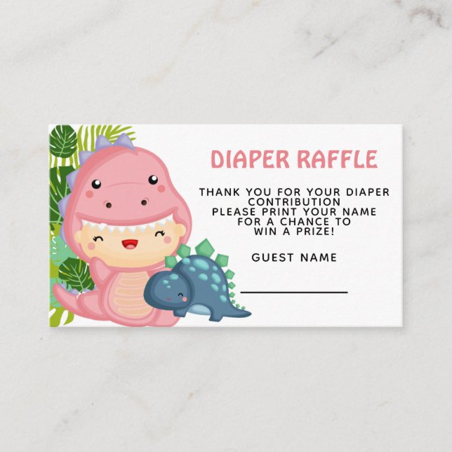 Roar Det är en dosinosaur Girl Baby Shower Tilläggskort (Framsida)