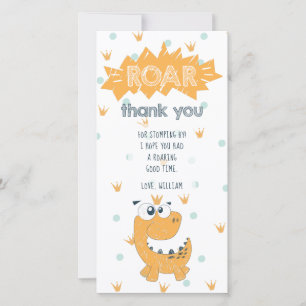 Roar Dinosaur Birthday Tack för ditt kort