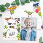 Roar Dinosaur Jungle Birthday Photo Tackyou Card Tack Kort<br><div class="desc">Roar Dinosaur Jungle Birthday Photo Tackyou Card</div>