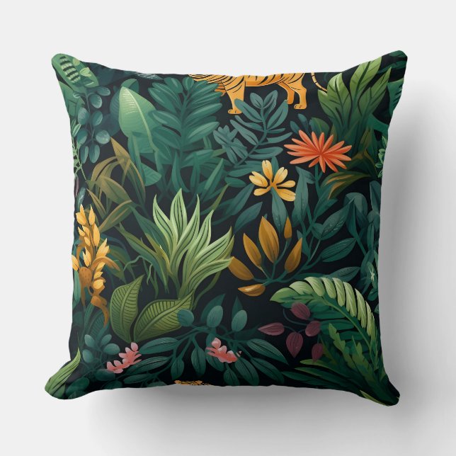 Roar & Explore Rainforest botanical Kudde (Framsida)