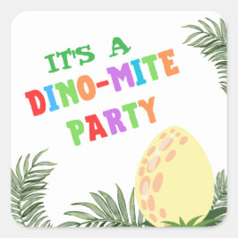 Roar Färg: Stunning Dinosaur Birthday Fyrkantigt Klistermärke