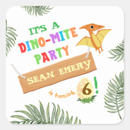 Roar Färg: Stunning Dinosaur Birthday Fyrkantigt Klistermärke