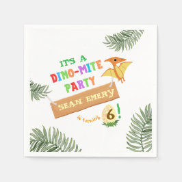 Roar Färg: Stunning Dinosaur Birthday-inbjudan Pappersservett