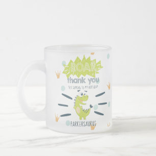 ROAR Grönt Dinosaur Birthday Favor Personlig Frostad Glasmugg