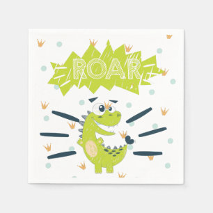 ROAR Grönt Dinosaur Birthday Pappersservett