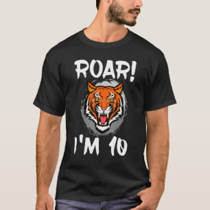 Roar I är 10 Tigers Animal ThMeed Födelsedagsfest  T Shirt