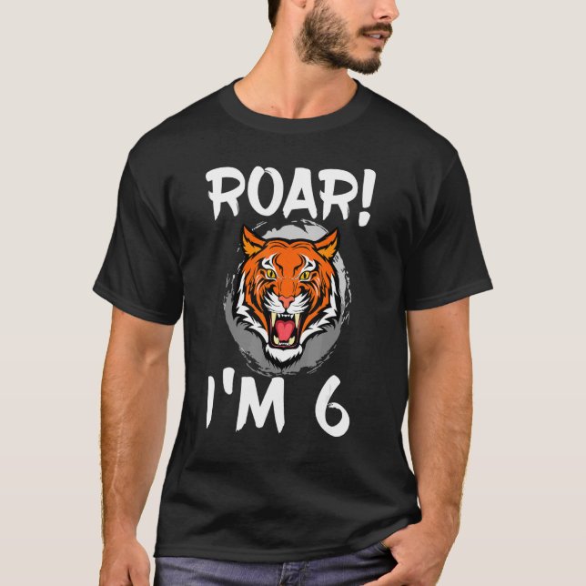 Roar I är 6 tigerdjur, Födelsedagsfest Cele T Shirt (Framsida)