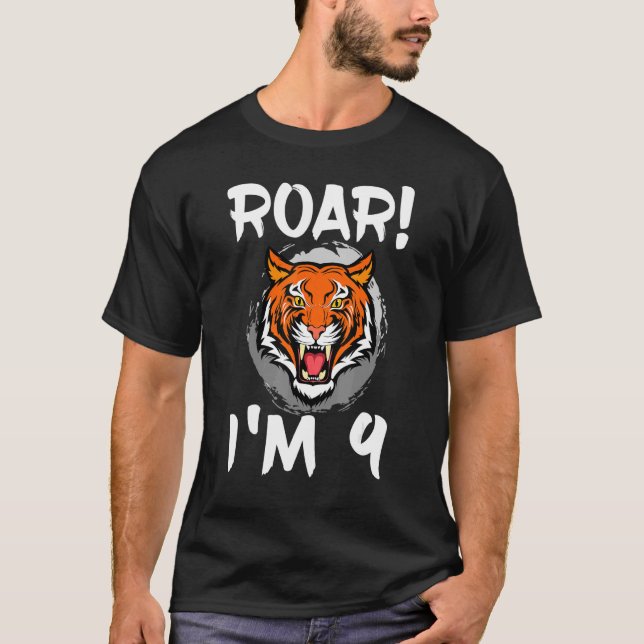 Roar I är 9 tigerdjur, Födelsedagsfest Cele T Shirt (Framsida)