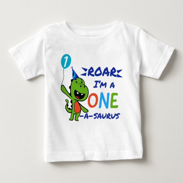 Roar I är en One-A-Saurus, dinosaur-födelsedag T Shirt (Framsida)