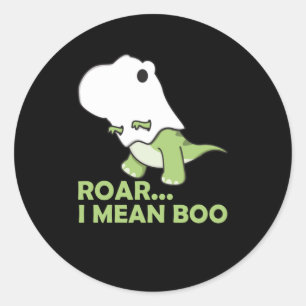 Roar I Elak Boo Cute Kawaii Halloween T-Rex Ghost Runt Klistermärke