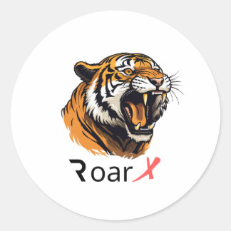 Roar i Stil: Ansikte-dekal av majestisk tiger Runt Klistermärke