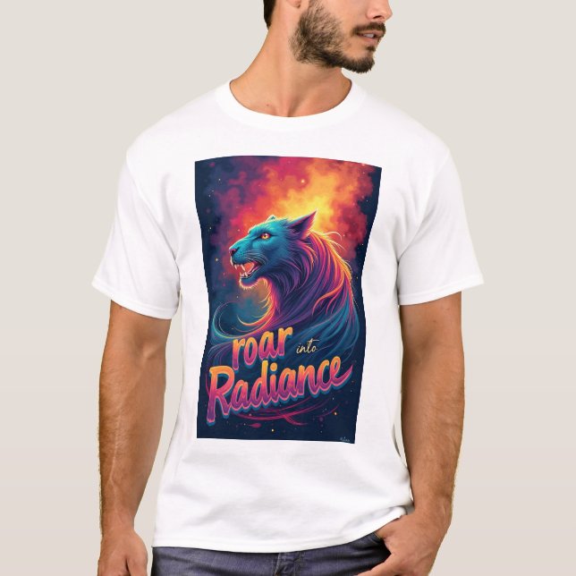 "Roar in Radiance" Tiger Graphic T Shirt (Framsida)