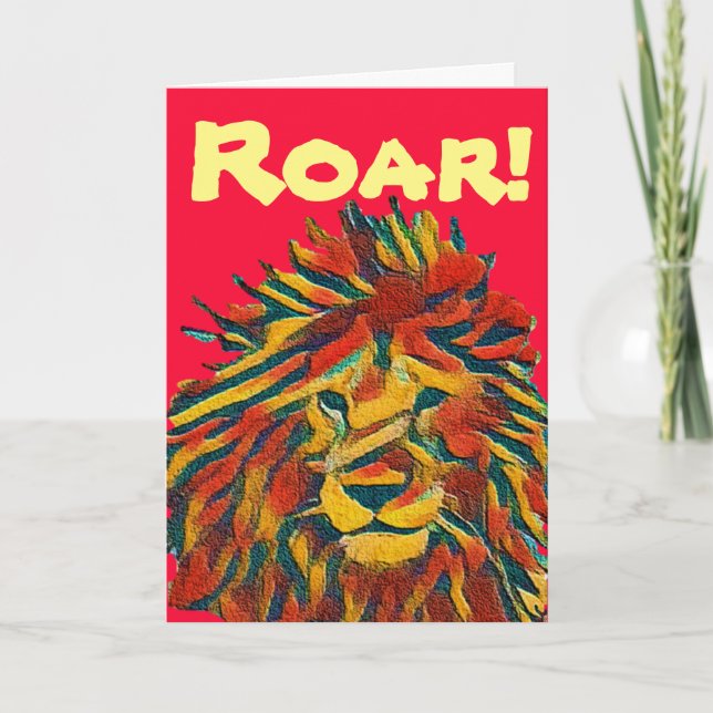 Roar! Lycklig Earthstrong! Tack Kort (Framsida)
