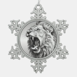 Roar of the Lion  Snöflinga Pewter Julgransprydnad