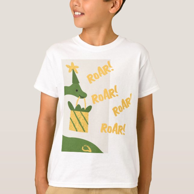 Roar Party Animals Birthday T Shirt (Framsida)