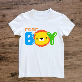 Roar Pojke Söt Lejon Safari Djungeldjur Barn T Shirt